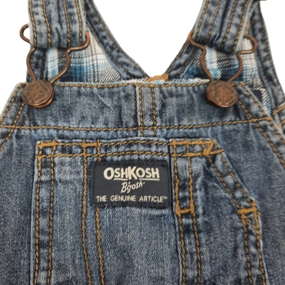 Oshkosh B'Gosh Genuine‎ Vestback Carpenter Style Denim Overalls Sz 6 Months Boys